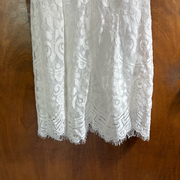 Promesa White Off The Shoulder Floral Lace Dress NWT Small Wedding Boho Formal - Picture 12 of 15